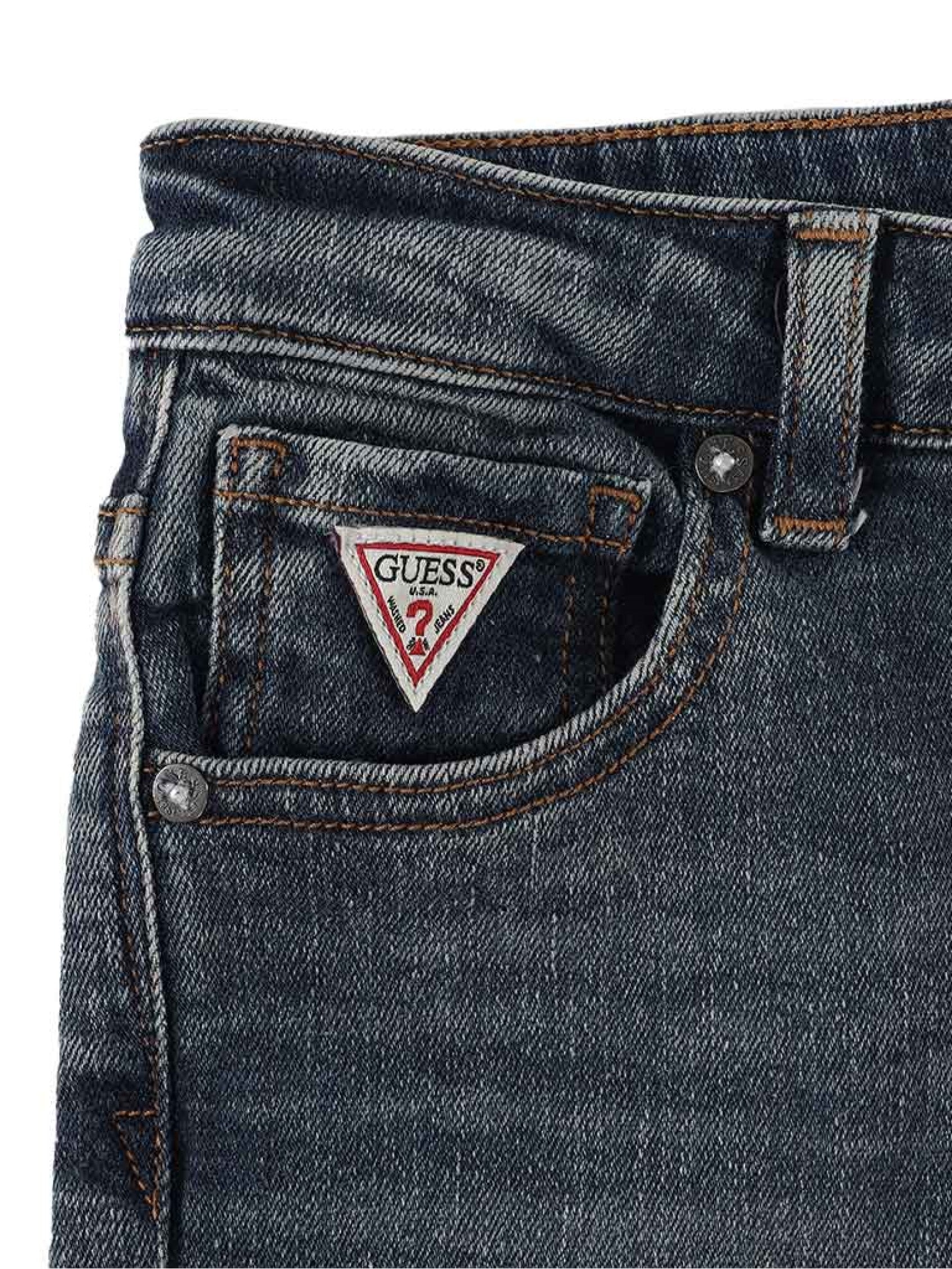 Guess Kids Skinny With Rip And Repair Medium Wash