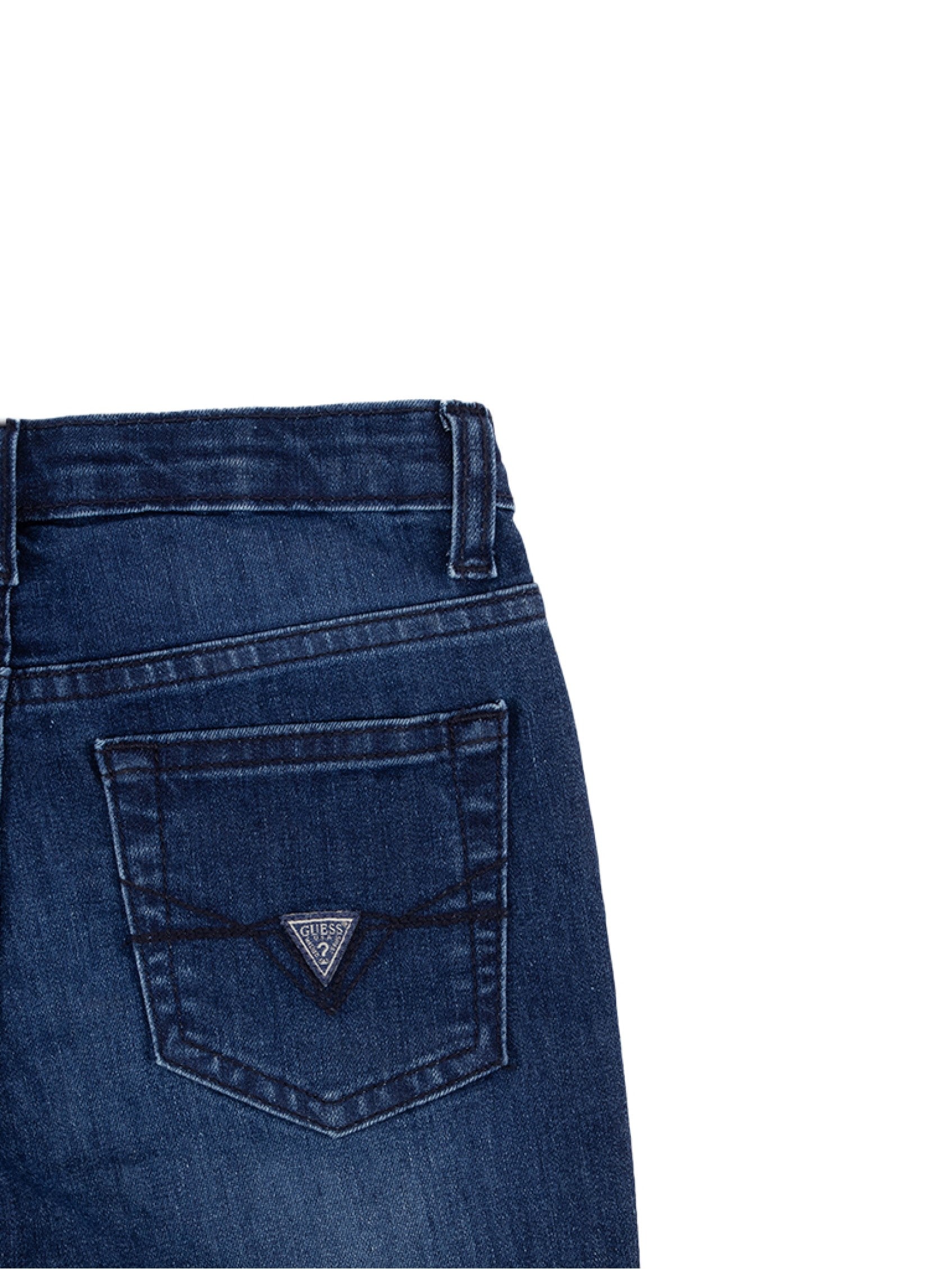 Guess Boys Denim Jeans Short With Rip Dark Wash