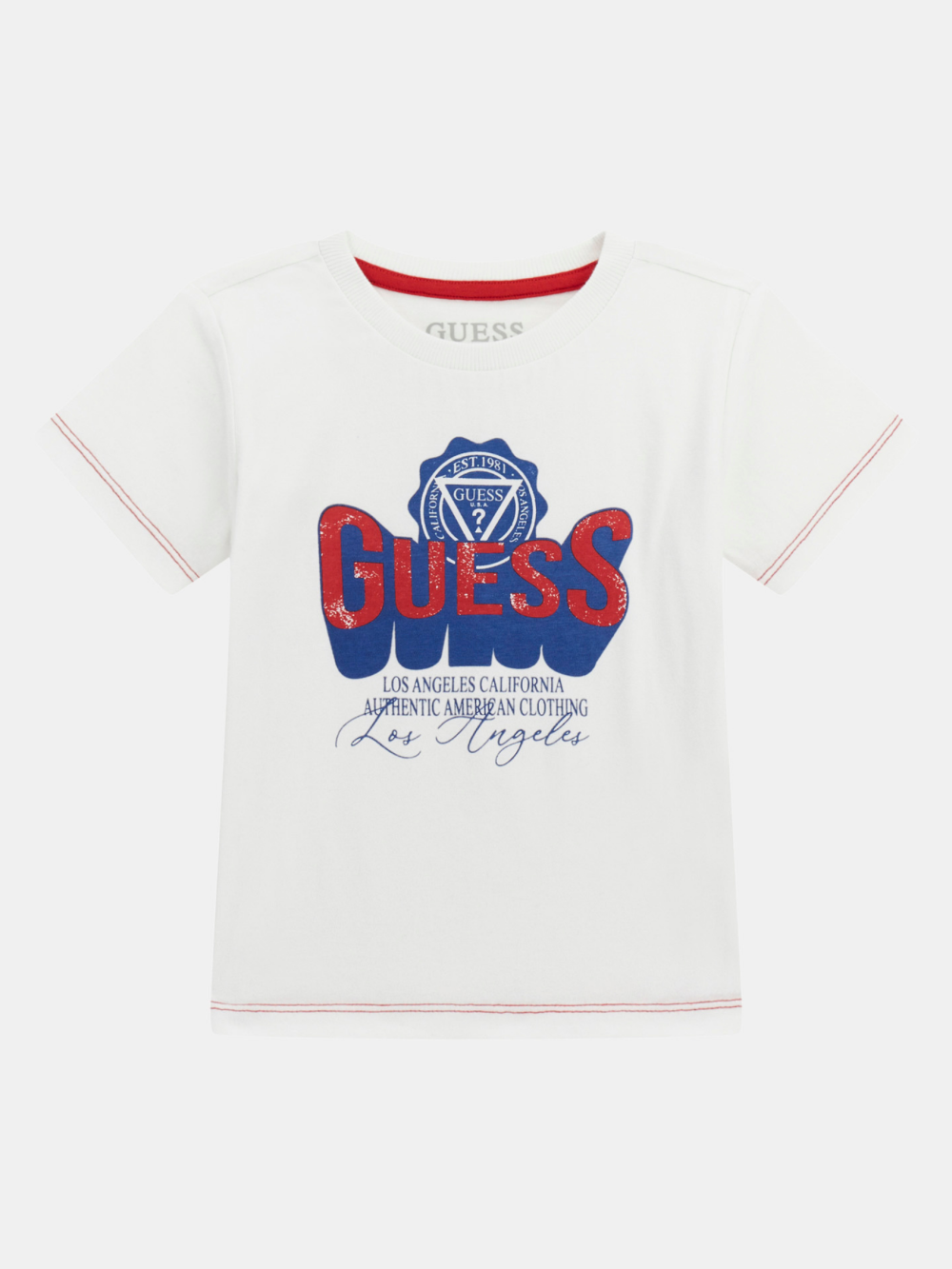 Guess Boys Printed Logo T-Shirt In White