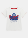 Guess Boys Printed Logo T-Shirt In White