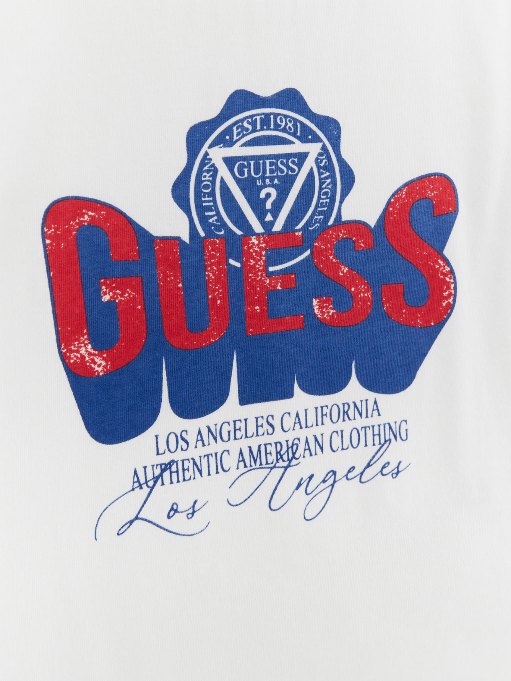 Guess Boys Printed Logo T-Shirt In White