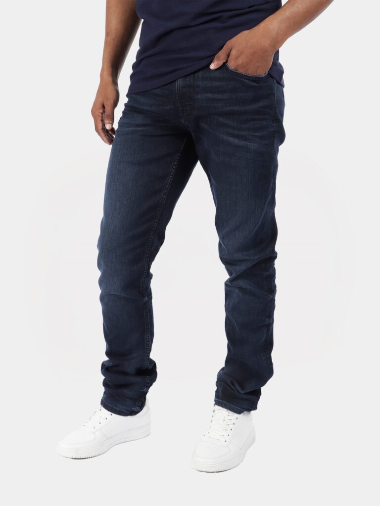 Guess Mens Ringer Eco Slim Taper Jeans In Dark Wash
