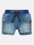 Guess Boys Denim Pull-On Shorts In Mid Wash