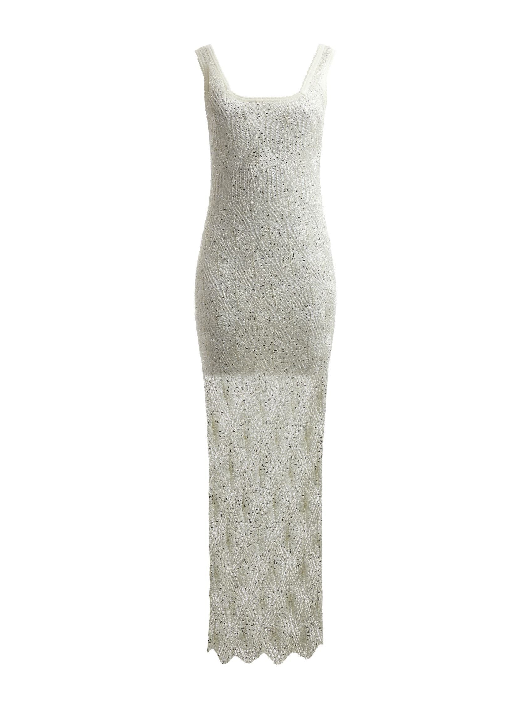 Guess Womens Sl Square Neck Liza Dress In White