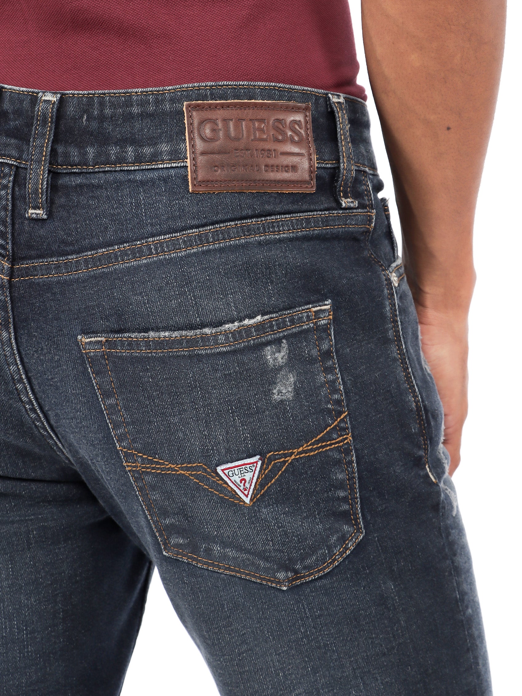 Guess Avalanche Mens Slim Bootlag Jeans In Medium Wash