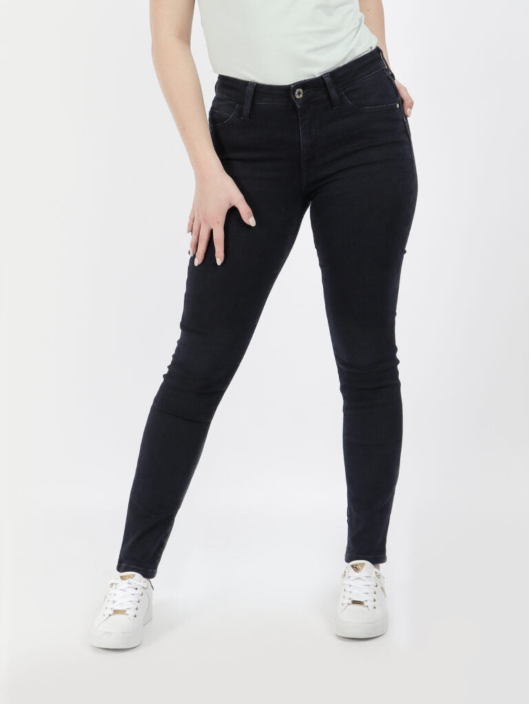 Guess Womens Eve Sexy Curve Denim Jeans In  Blue Black