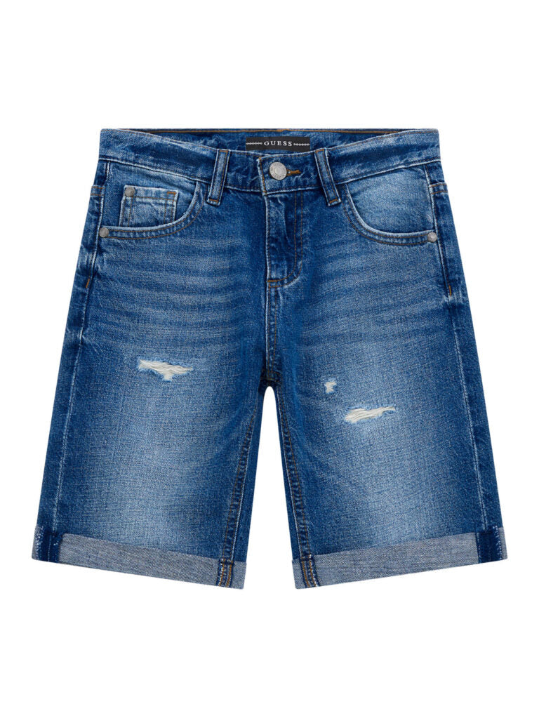 Guess Kids Denim Linen Shorts Blue