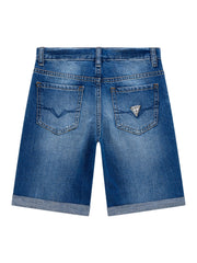 Guess Kids Denim Linen Shorts Blue