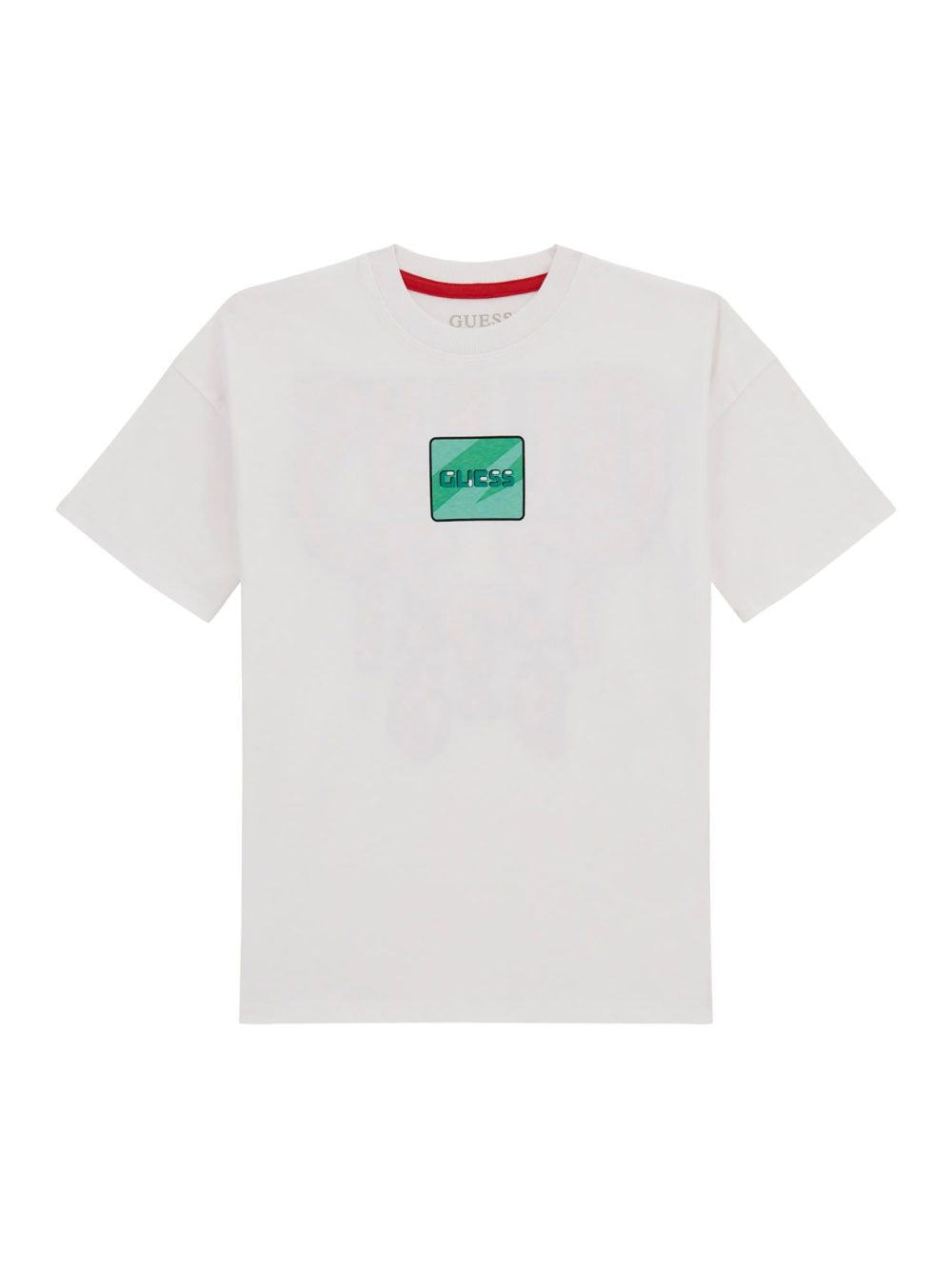 Guess Boys 7B Oversize T-Shirt In White Multi