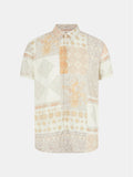 Guess M4Yh52Wd4Z2P1Hp Mns Ss Rayon Patchwork Shirt