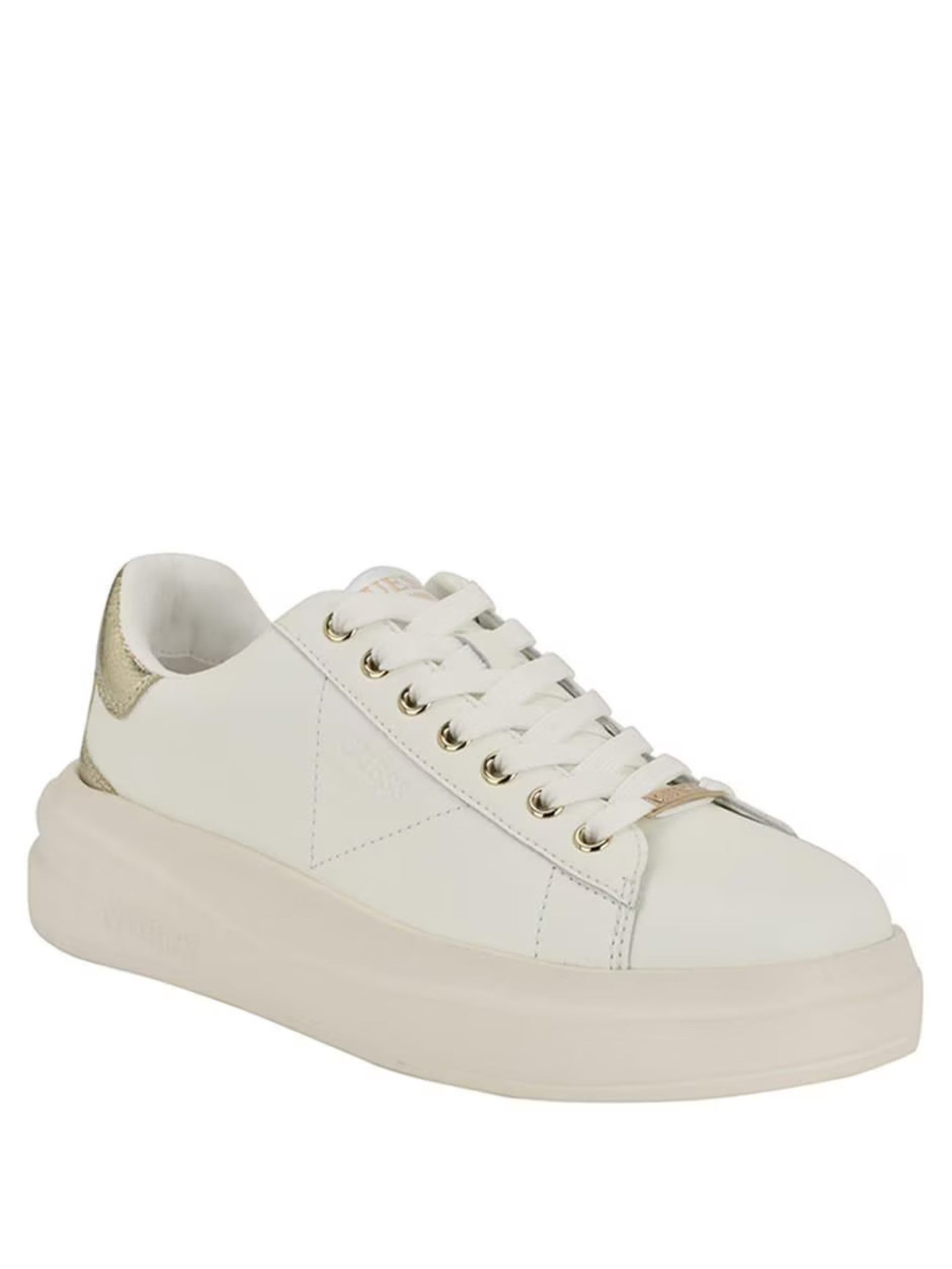 Guess Womens Elbina 4 Sneakers White & Gold