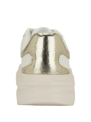 Guess Womens Elbina 4 Sneakers White & Gold