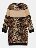 Guess J4Bk17Z3I50 Kids Ls Sweater Dress Leopard