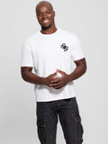 Guess Mens Bandana Applique T-Shirt In White