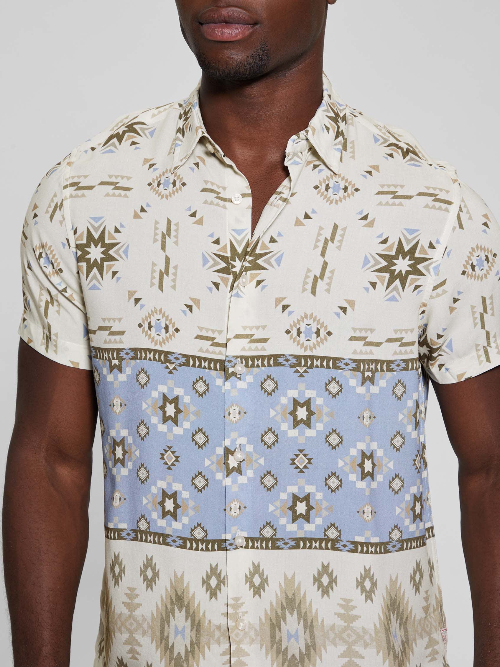 Guess Mens Eco Rayon Shirt In Multi