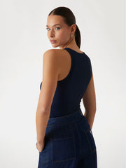 Guess Womens Round Neck Tank Top In Navy