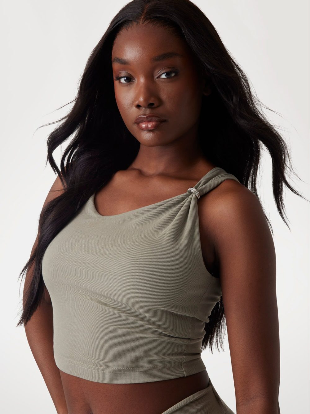Guess Mens Aimee Jewel Grap Crop Top In Dark Green