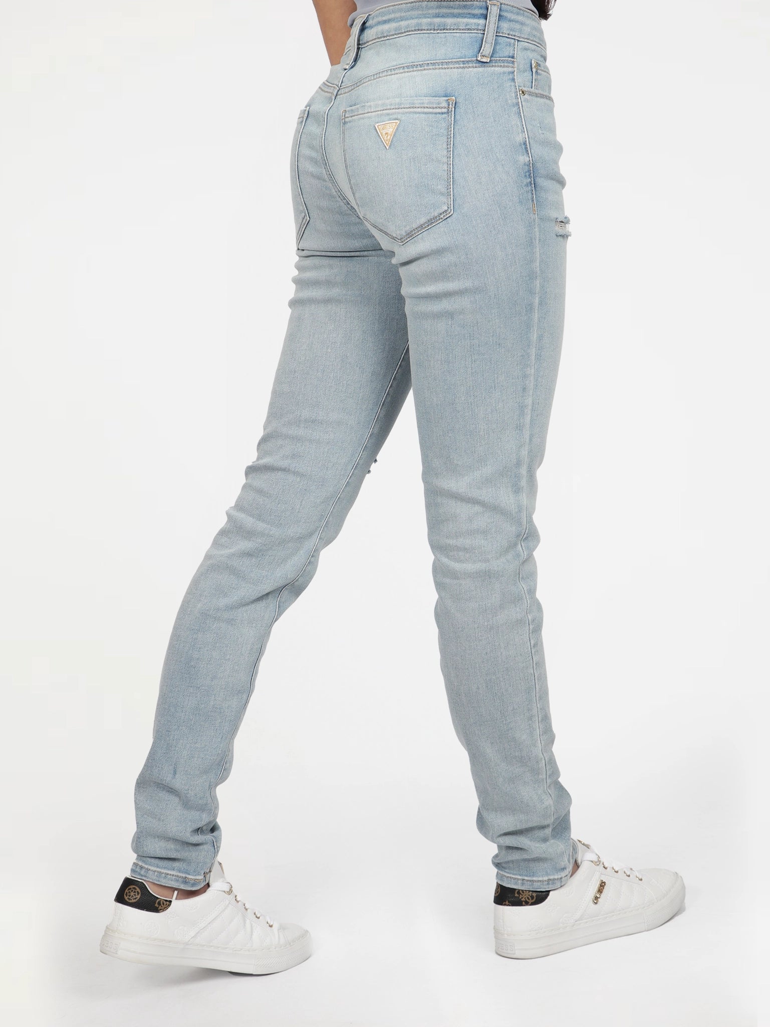 Guess Womens Lolw Rise Skinny Jeans In Light Wash