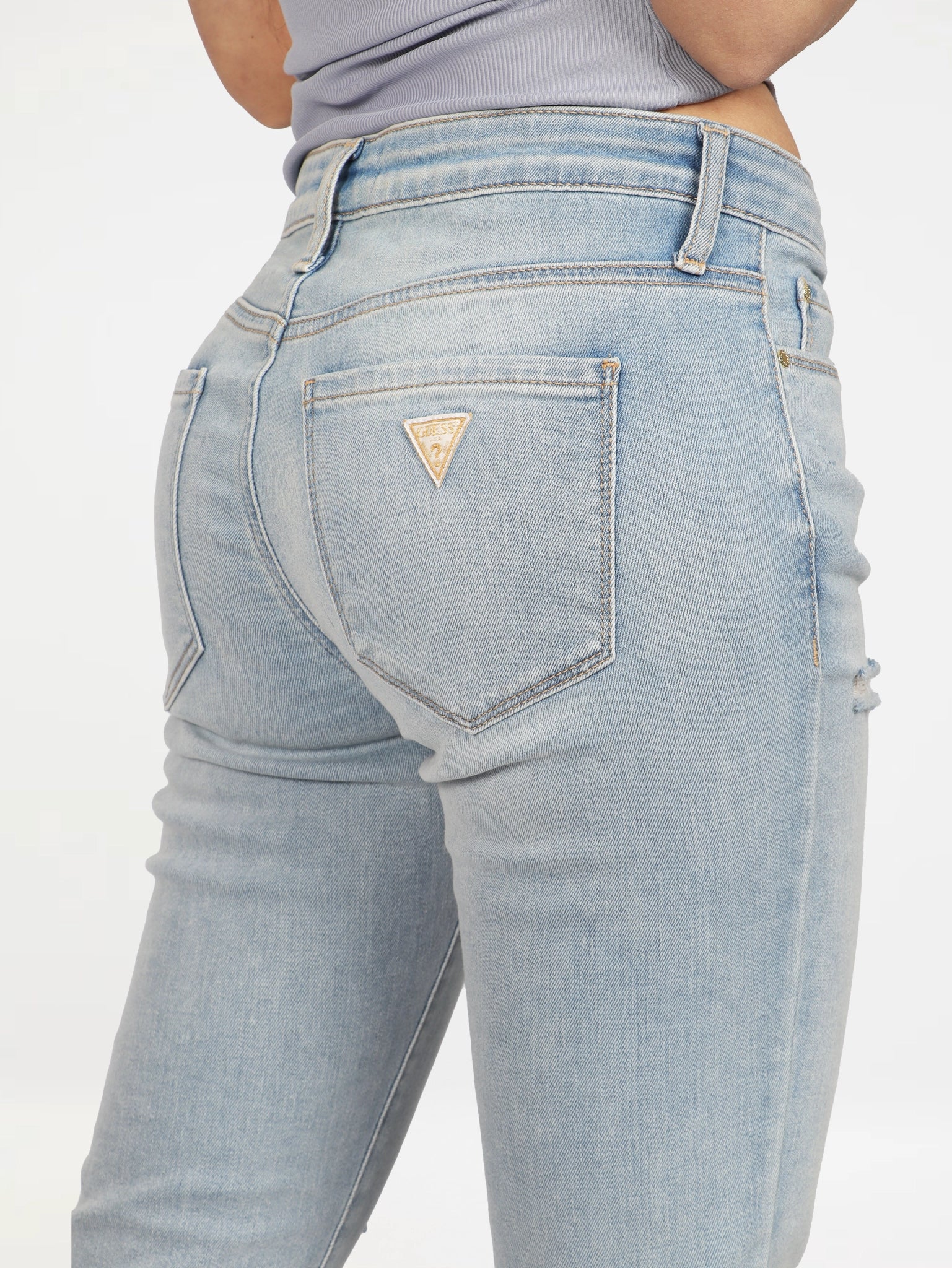 Guess Womens Lolw Rise Skinny Jeans In Light Wash