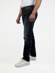 Guess Mens Straight Slim Jeans In Dark Wash