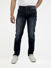 Guess Mens Straight Slim Jeans In Dark Wash