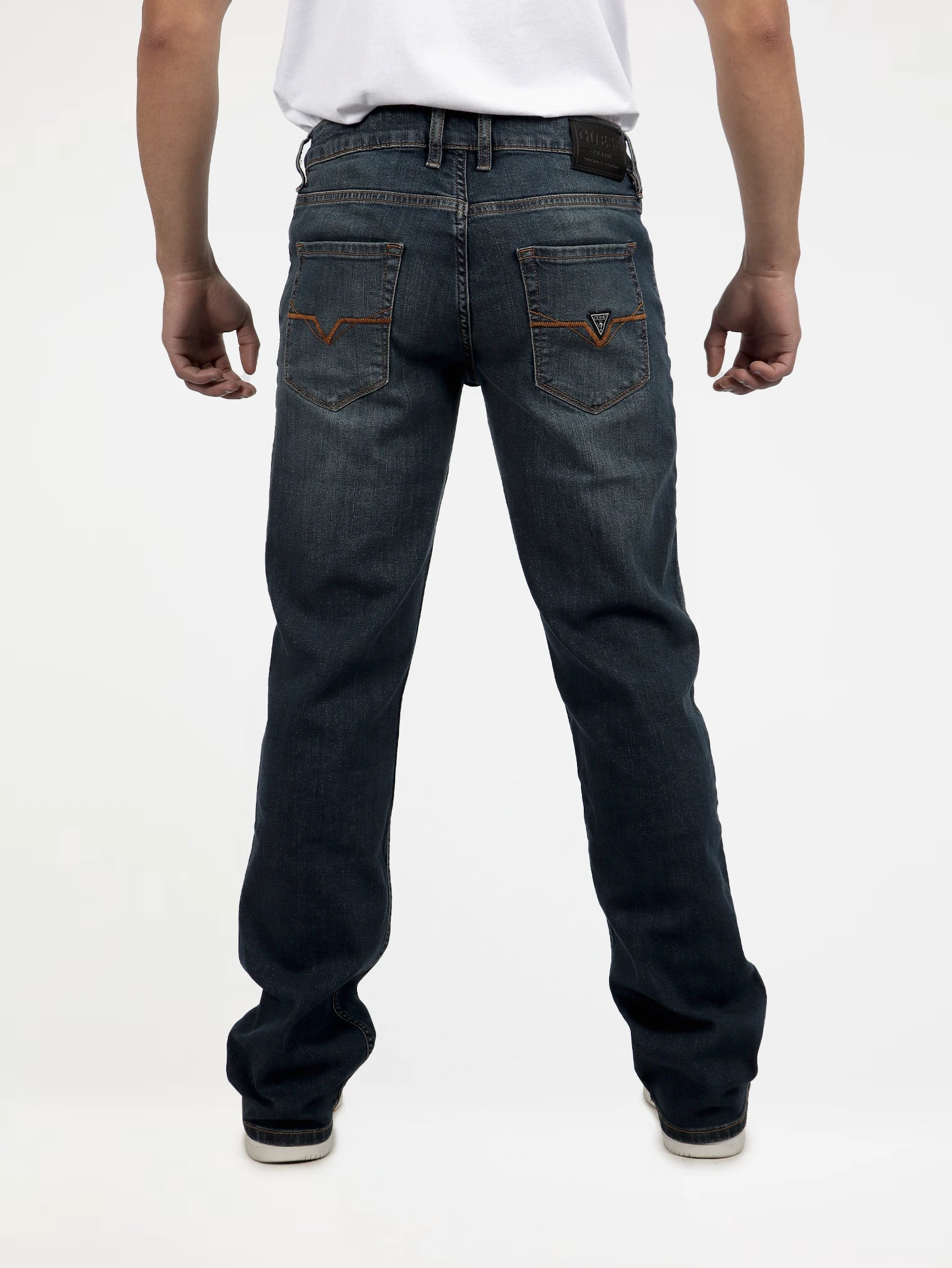 Guess Mens Bootleg Jeans In Dark Wash