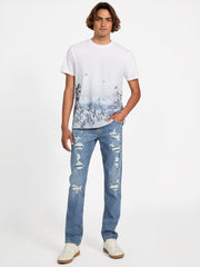 Guess Mens Short Sleeves Bsc Big Cat Paradise T-Shirts In White
