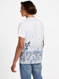 Guess Mens Short Sleeves Bsc Big Cat Paradise T-Shirts In White