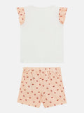 Guess Girls White/Pink 2 Piece T-Shirt+Skort Set