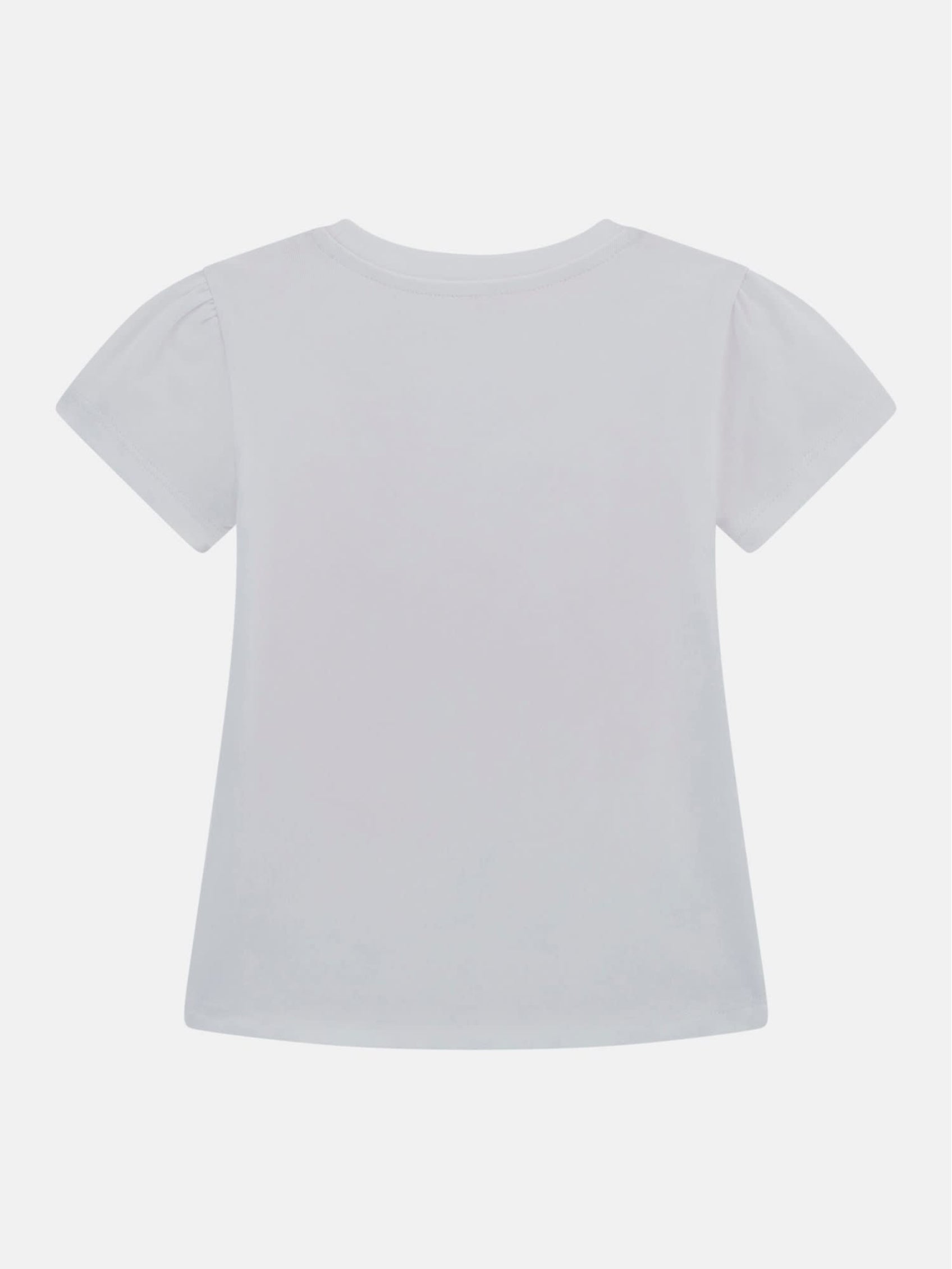 Guess Girls White Printed High Low Ss T-Shirt