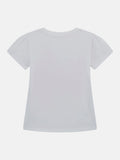 Guess Girls White Printed High Low Ss T-Shirt