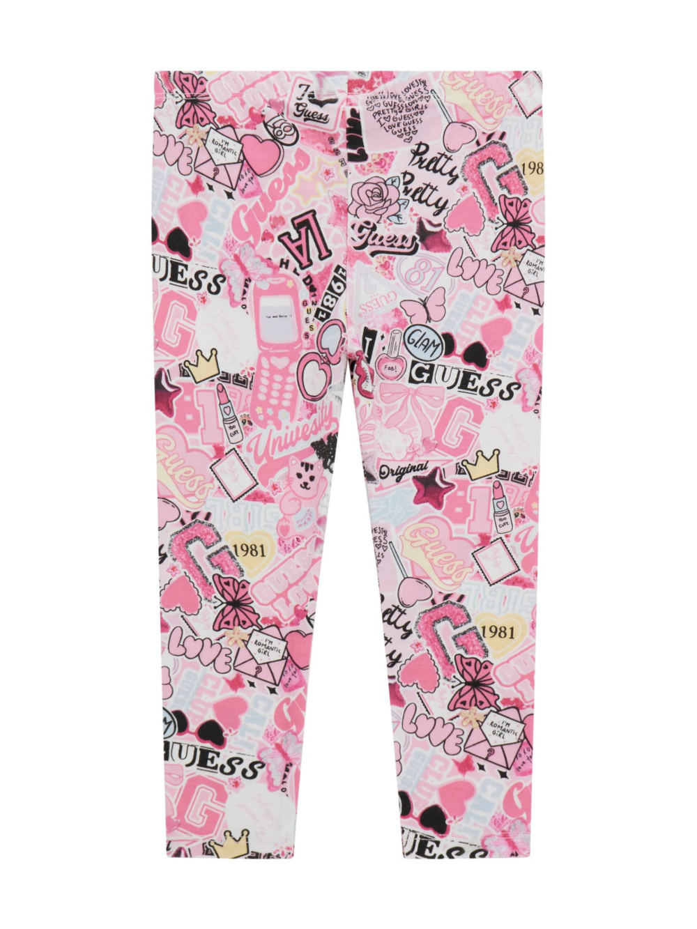 Guess Girls Leggings In Pink Multi