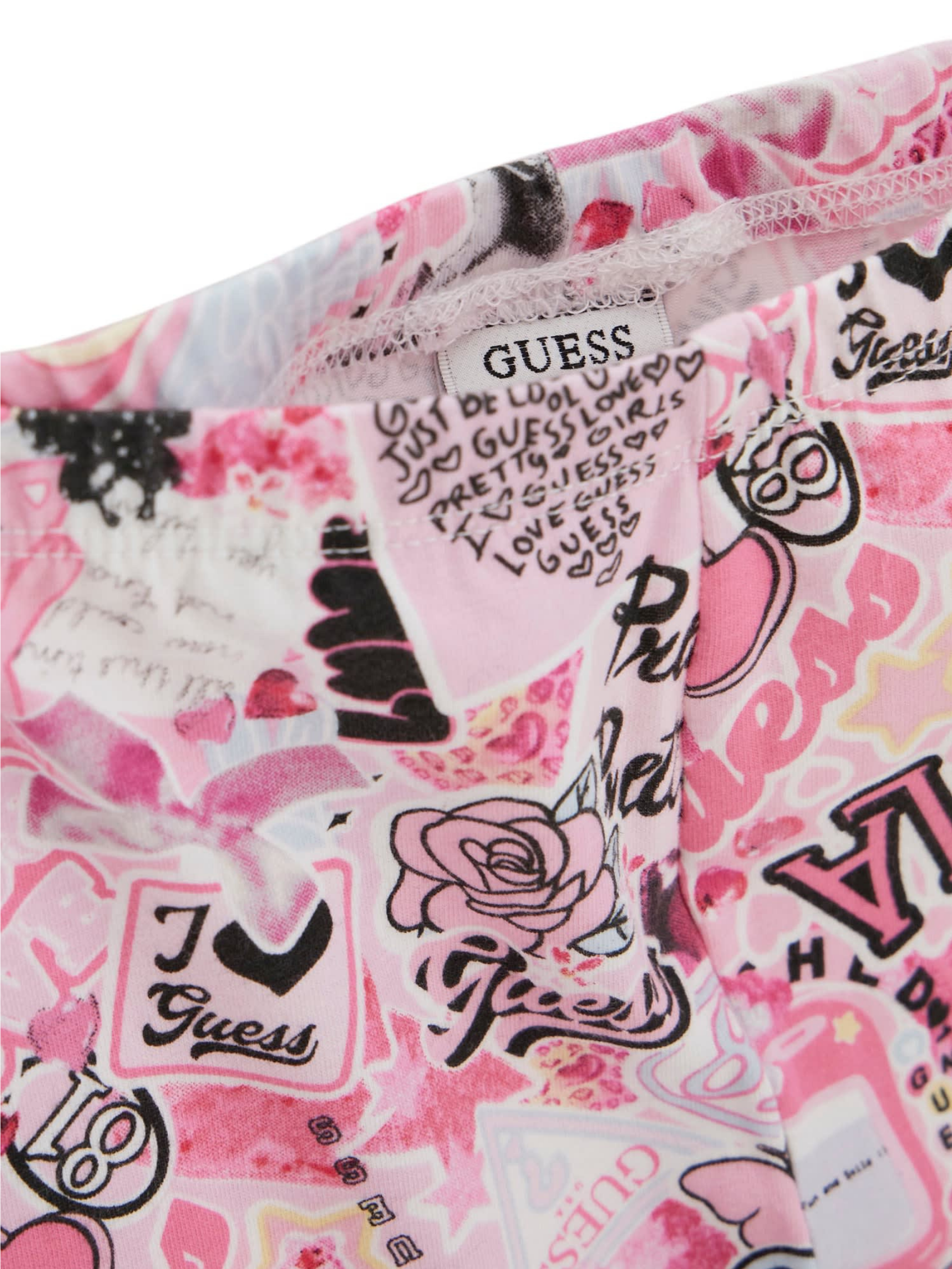 Guess Girls Leggings In Pink Multi