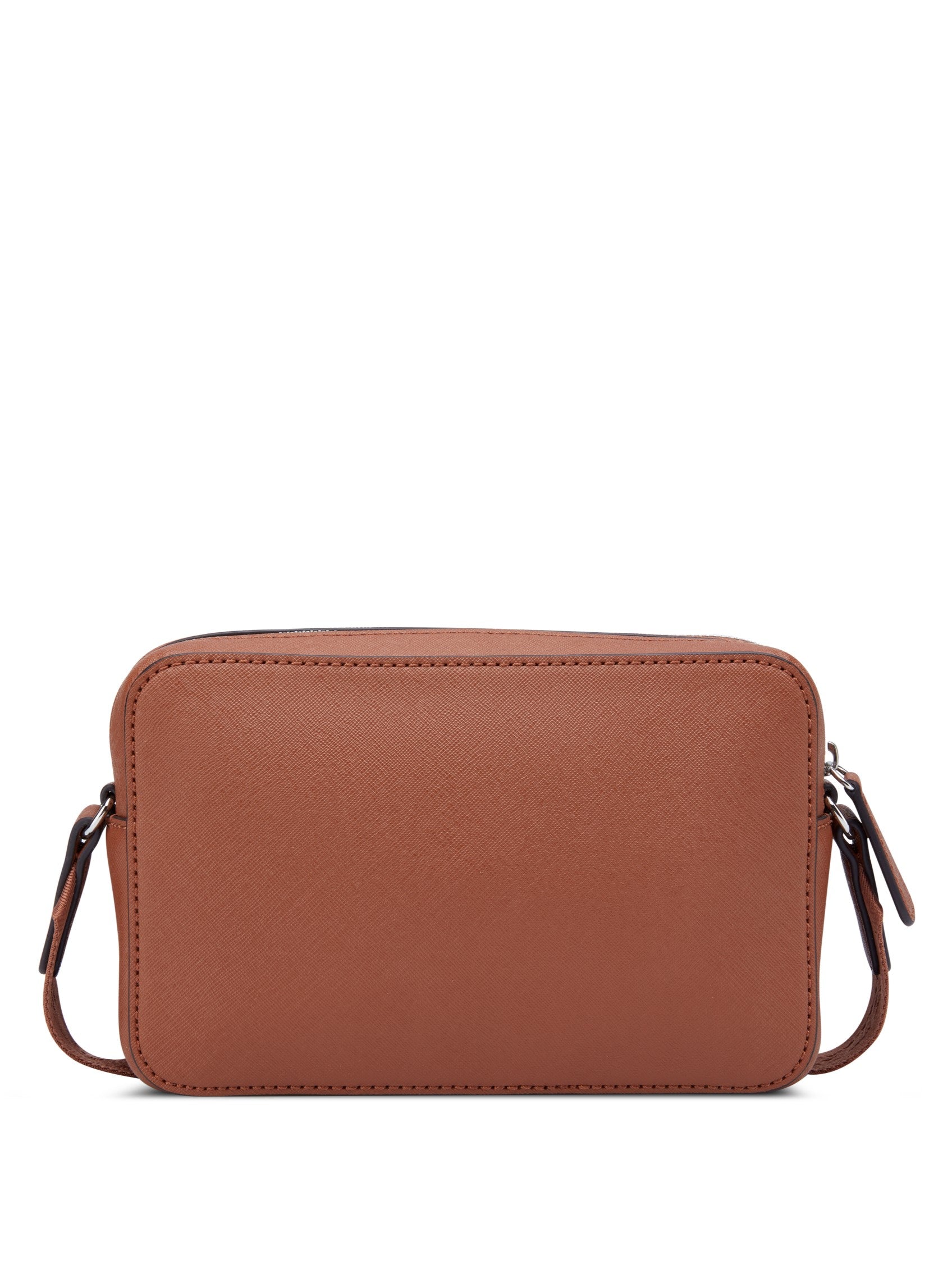 Guess Viviette Mini Double Zip Crossbody Bag In Cognac