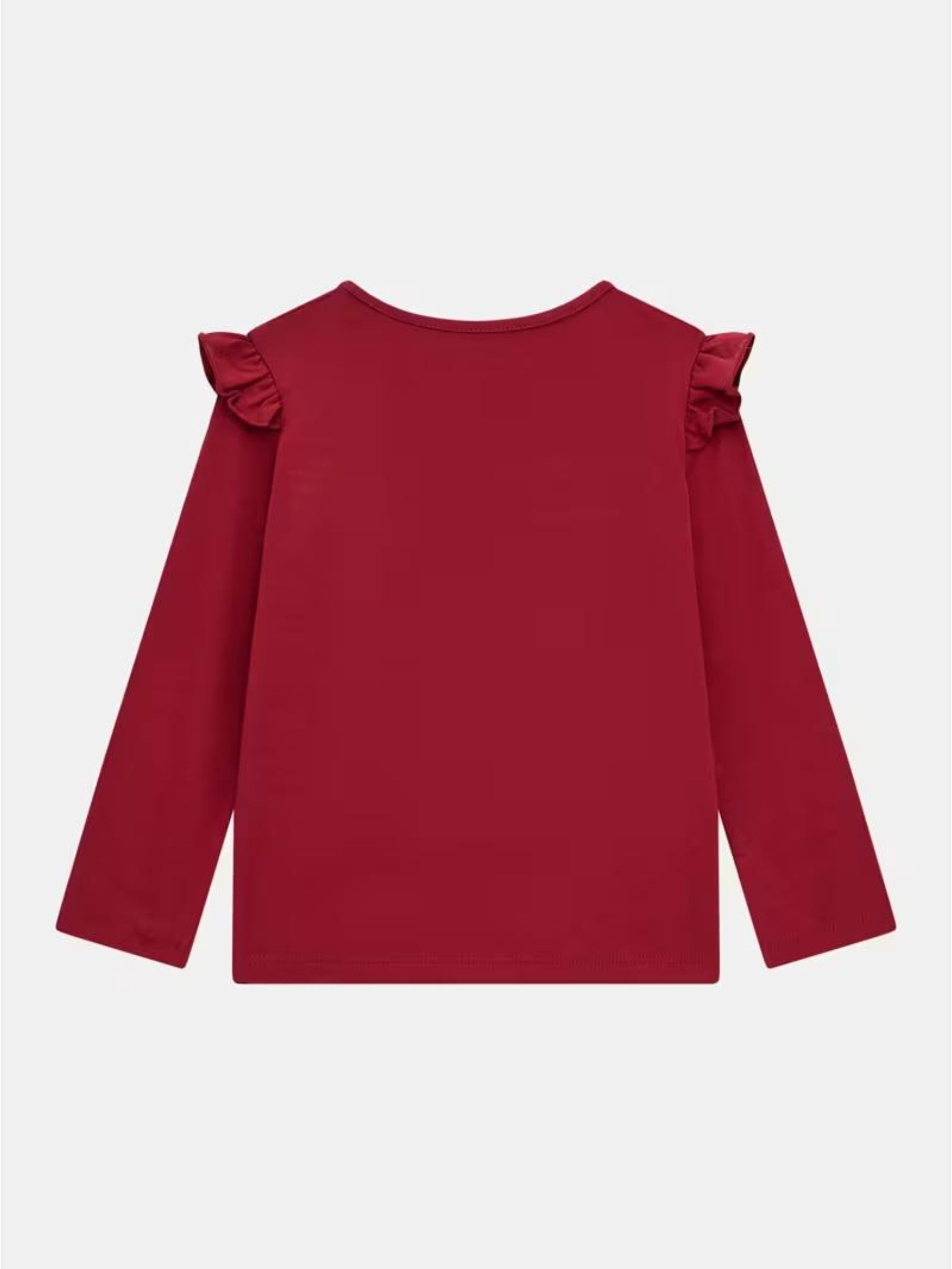 Guess Girls Long Sleeve T-shirt In Burgundy