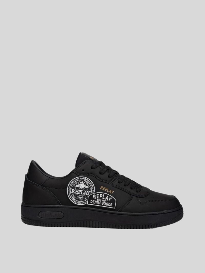 Replay Mens Epic  Badges Sneakers Black