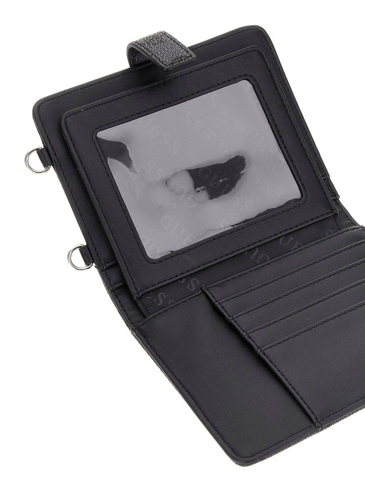 Guess Wilder Passport Holder In Charcoal