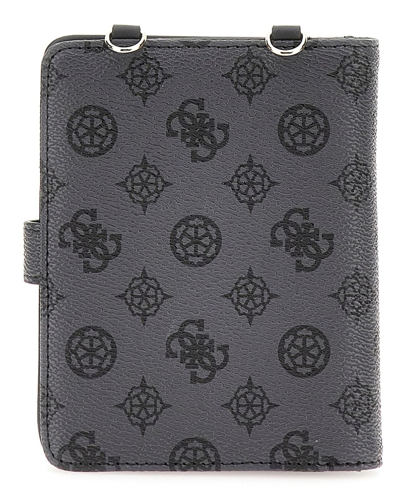 Guess Wilder Passport Holder In Charcoal