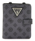 Guess Wilder Passport Holder In Charcoal