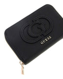 Guess Calebra Medium Zip Around Purse In Black
