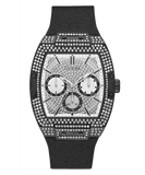 Guess Phoenix Black And Silver Leather Watch