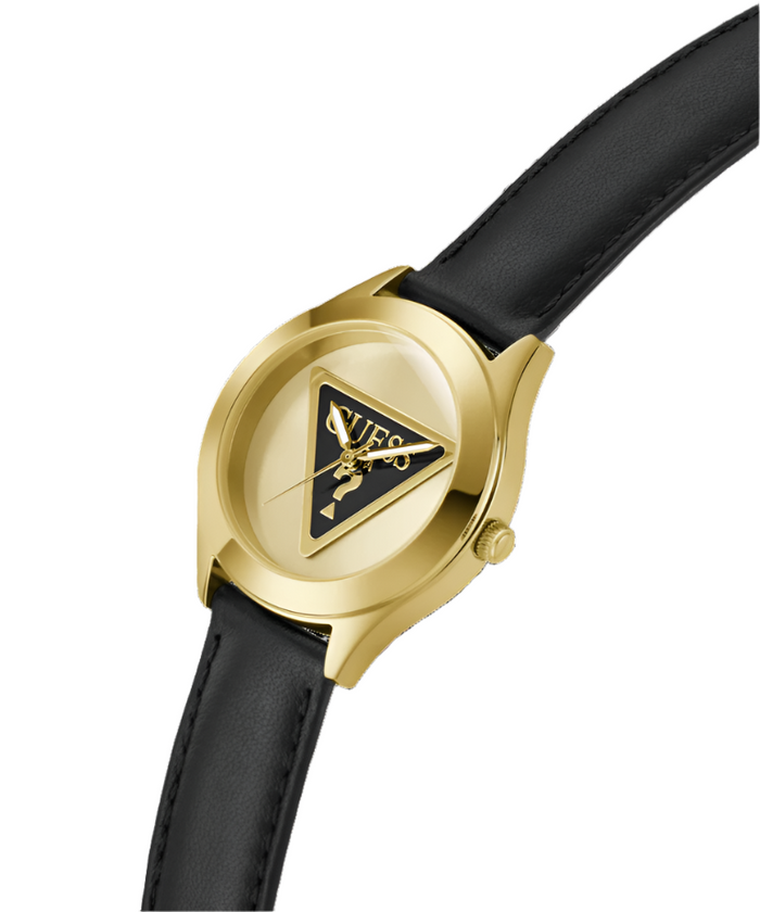 Guess Womens Analogue Watch In Black & Gold