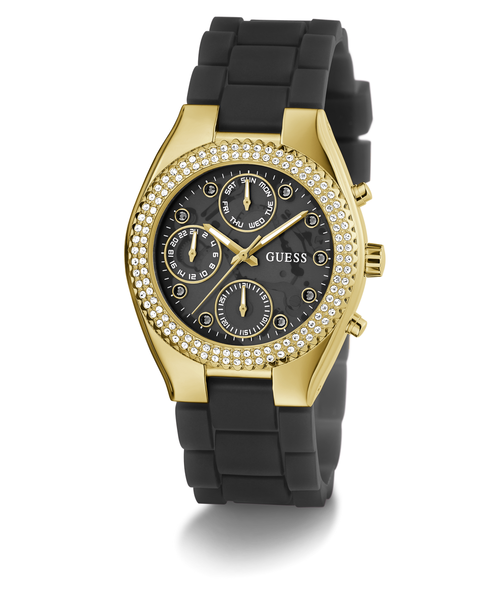 Guess Womens Multi Function Watch In Black & Gold