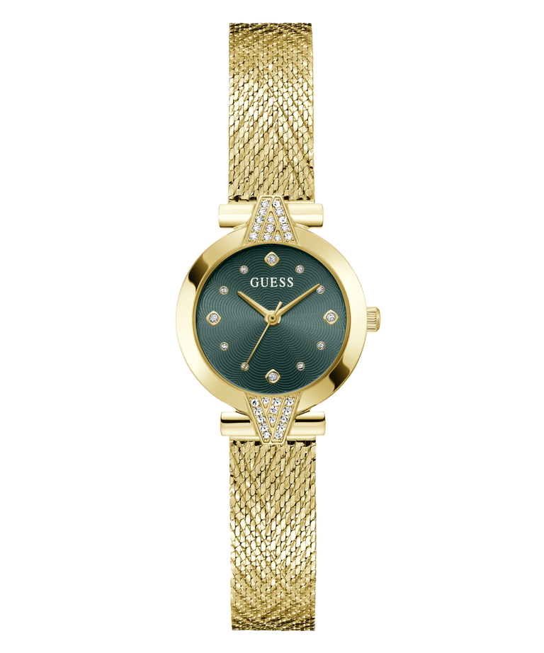 Guess Mini Ladies Watch In Gold & Green