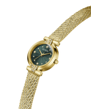 Guess Mini Ladies Watch In Gold & Green