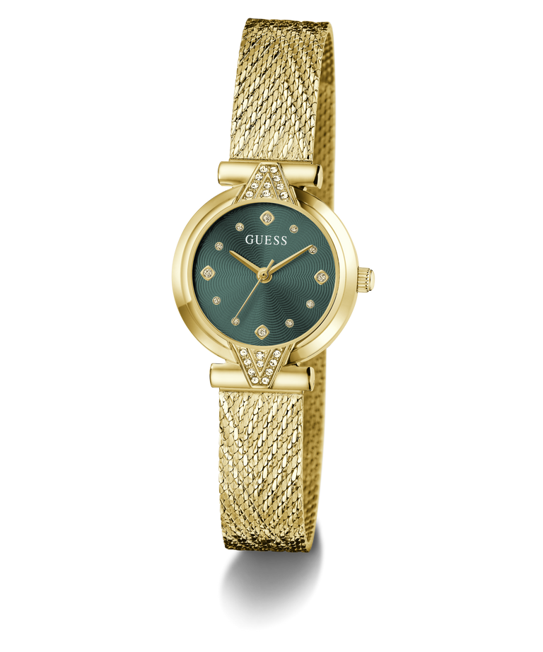Guess Mini Ladies Watch In Gold & Green