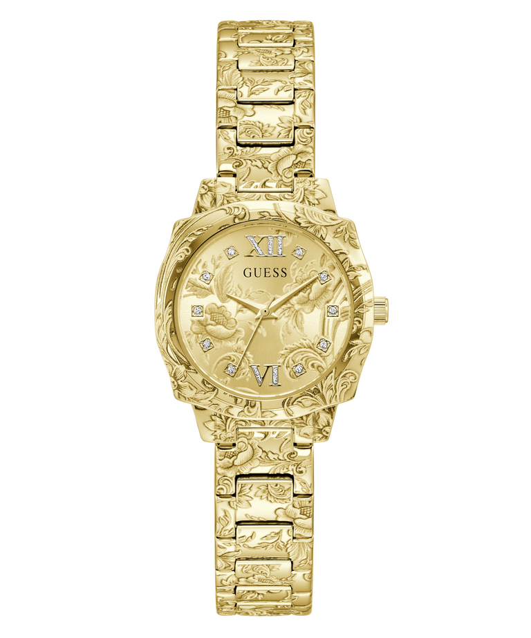 Guess Womens Jada Rose Analog Stainless Steel Watch In Gold/Champagne Dial