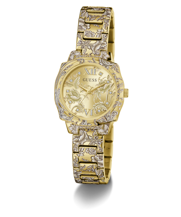 Guess Womens Jada Rose Analog Stainless Steel Watch In Gold/Champagne Dial