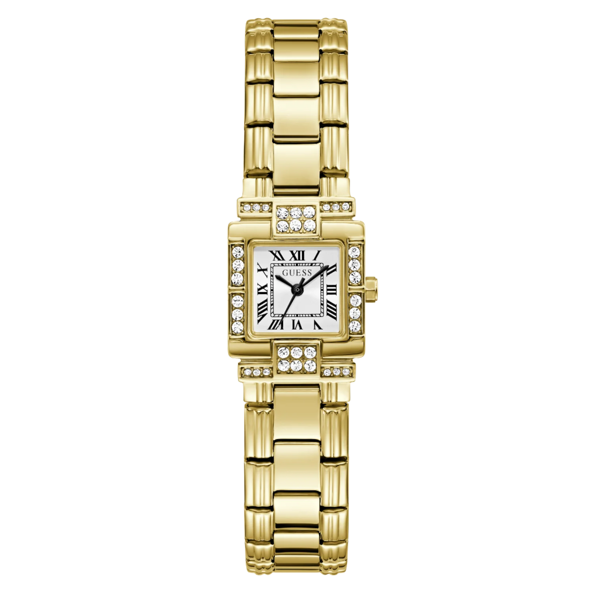 Guess Ladies Square Mini Watch In Gold