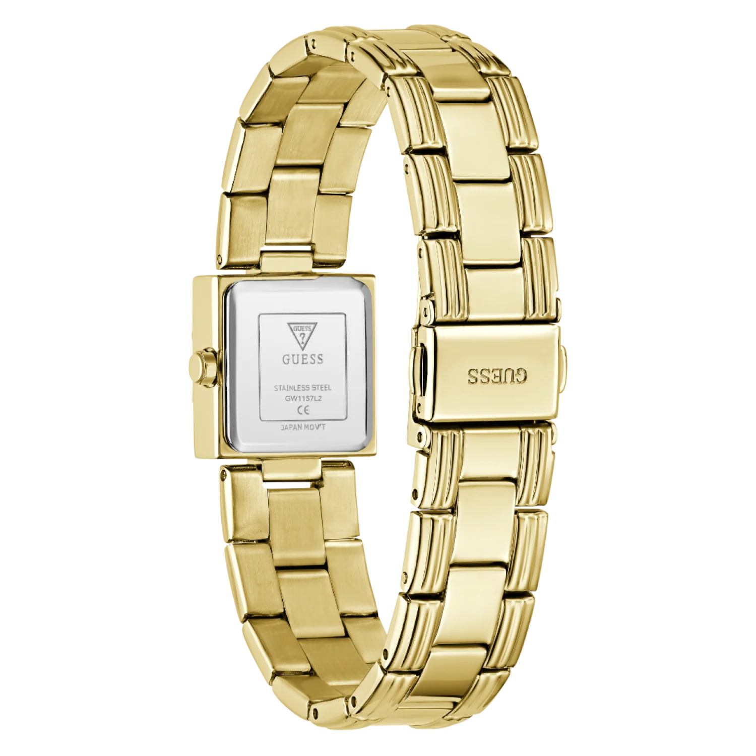 Guess Ladies Square Mini Watch In Gold
